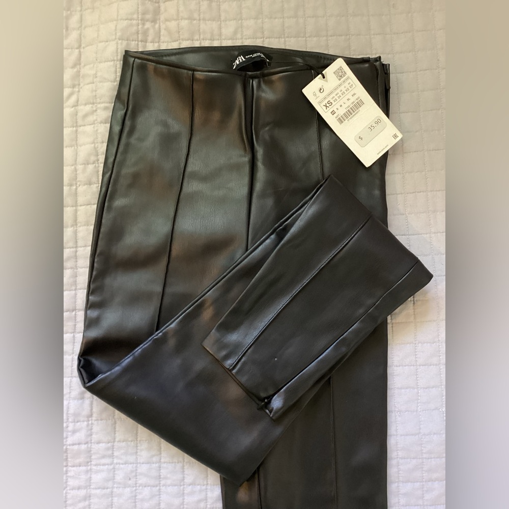 Faux Leather Leggins Zara